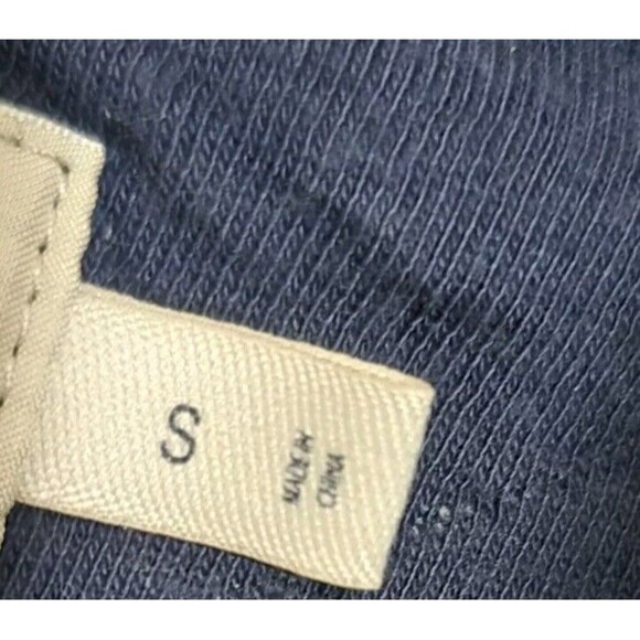 Faherty Epic Quilted Fleece Pullover Men Small Blue Snap Button Organic Cotton - Picture 4 of 8